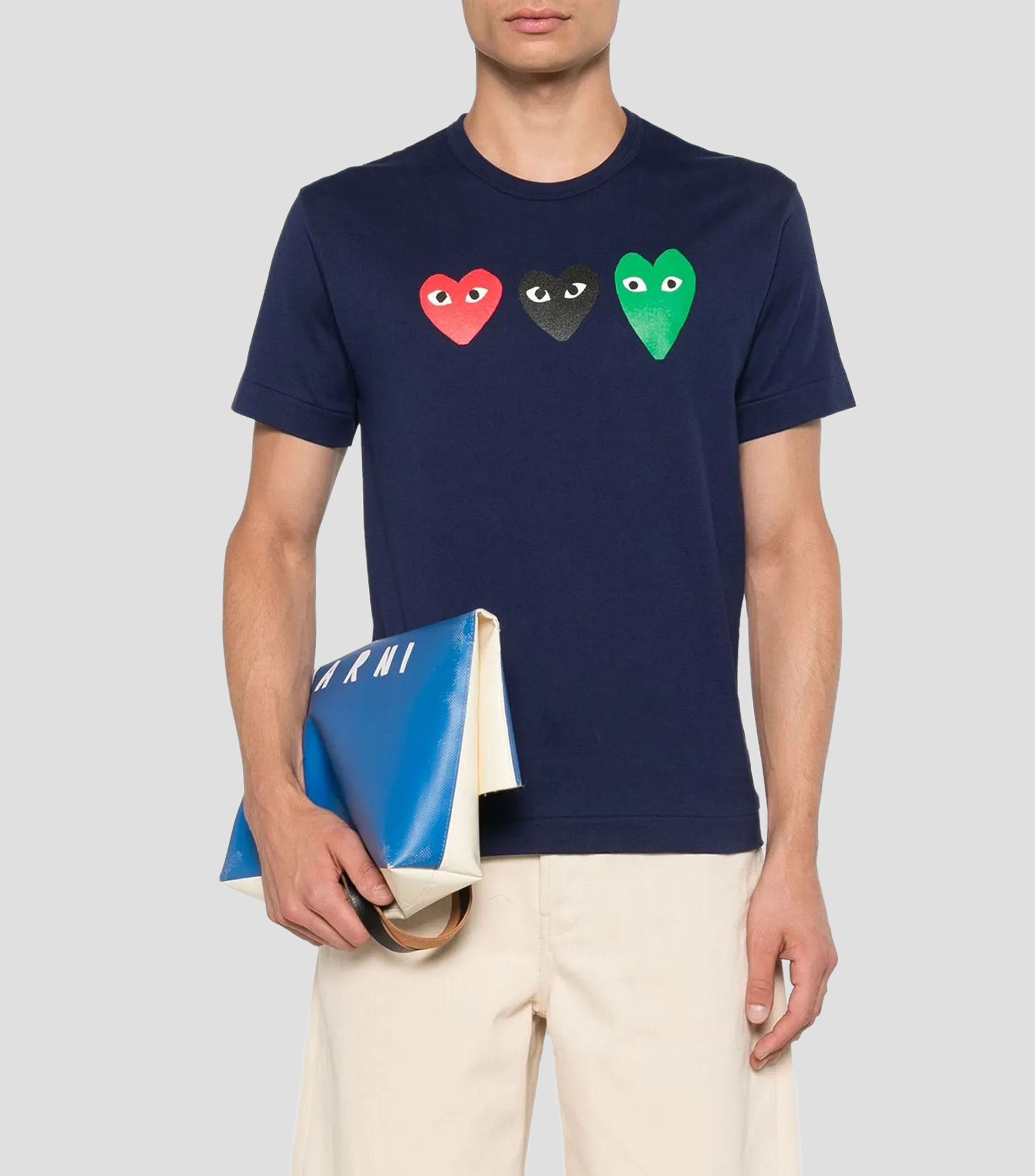 Playera cuello redondo manga corta estampada Hombre
